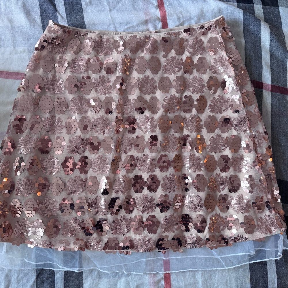 Sequin Embellished Skirt - Rose Gold
